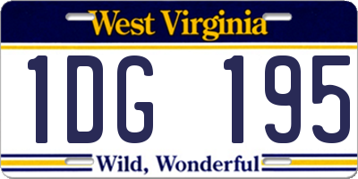 WV license plate 1DG195