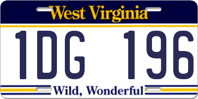 WV license plate 1DG196