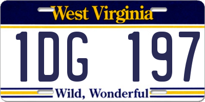 WV license plate 1DG197