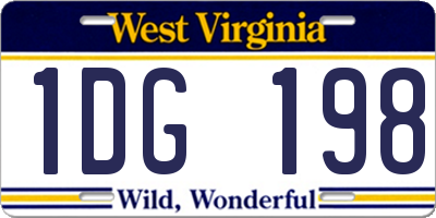 WV license plate 1DG198