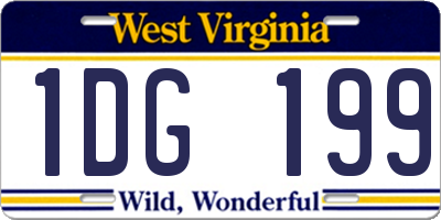WV license plate 1DG199