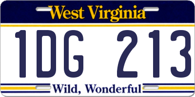 WV license plate 1DG213