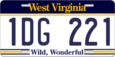 WV license plate 1DG221
