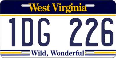 WV license plate 1DG226