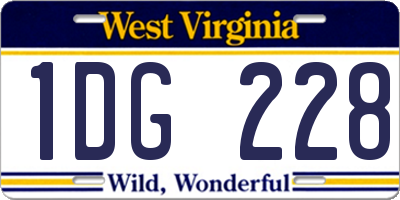 WV license plate 1DG228
