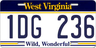 WV license plate 1DG236
