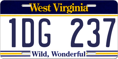 WV license plate 1DG237