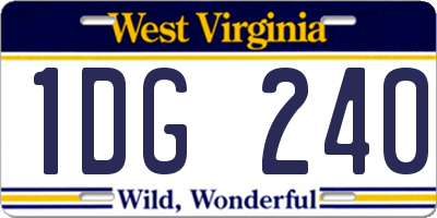 WV license plate 1DG240