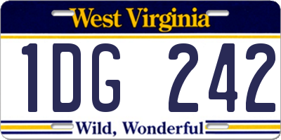 WV license plate 1DG242