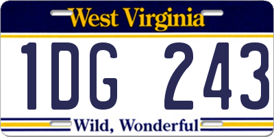WV license plate 1DG243