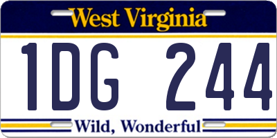 WV license plate 1DG244