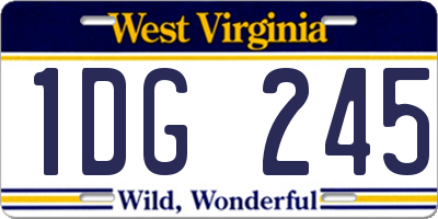 WV license plate 1DG245