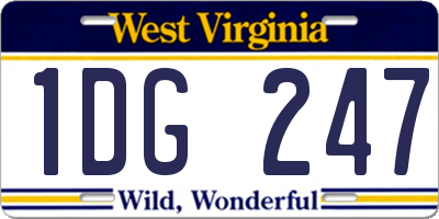 WV license plate 1DG247