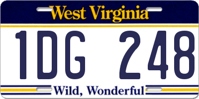 WV license plate 1DG248