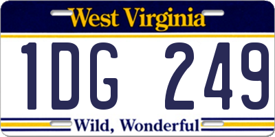 WV license plate 1DG249