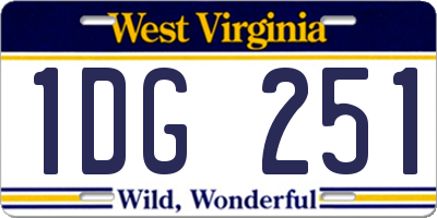 WV license plate 1DG251