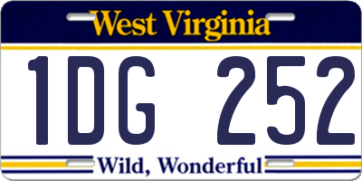 WV license plate 1DG252