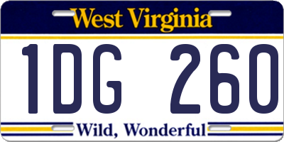 WV license plate 1DG260