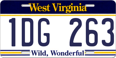 WV license plate 1DG263