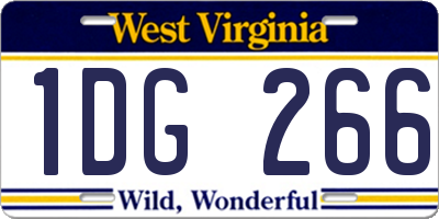 WV license plate 1DG266