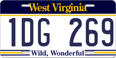 WV license plate 1DG269