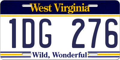 WV license plate 1DG276