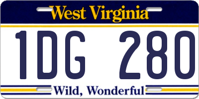 WV license plate 1DG280