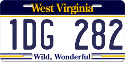 WV license plate 1DG282