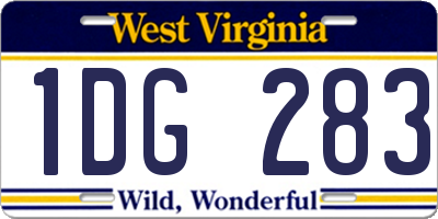 WV license plate 1DG283