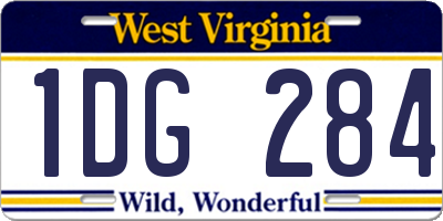 WV license plate 1DG284