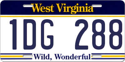 WV license plate 1DG288