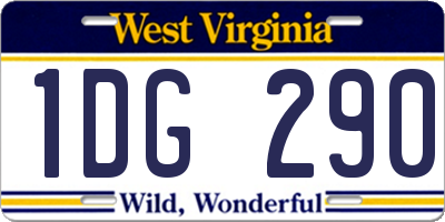 WV license plate 1DG290