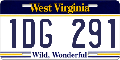 WV license plate 1DG291
