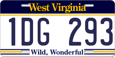 WV license plate 1DG293