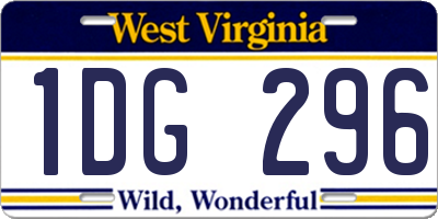 WV license plate 1DG296
