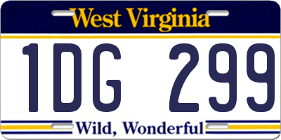 WV license plate 1DG299