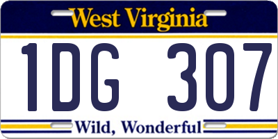 WV license plate 1DG307
