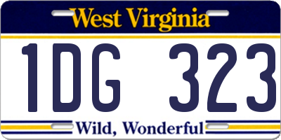 WV license plate 1DG323