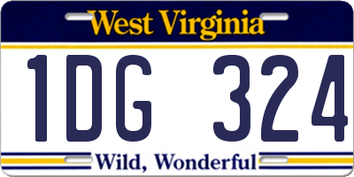 WV license plate 1DG324