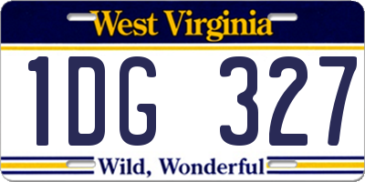 WV license plate 1DG327