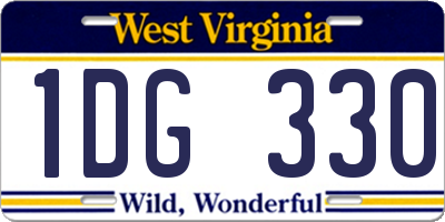 WV license plate 1DG330