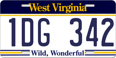 WV license plate 1DG342