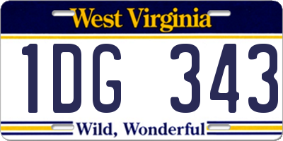 WV license plate 1DG343