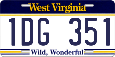 WV license plate 1DG351