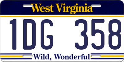 WV license plate 1DG358