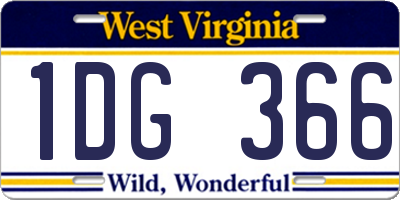 WV license plate 1DG366
