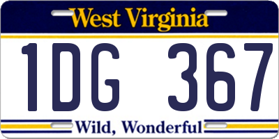 WV license plate 1DG367