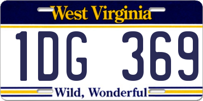 WV license plate 1DG369