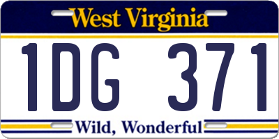 WV license plate 1DG371