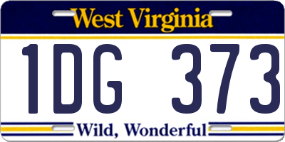 WV license plate 1DG373
